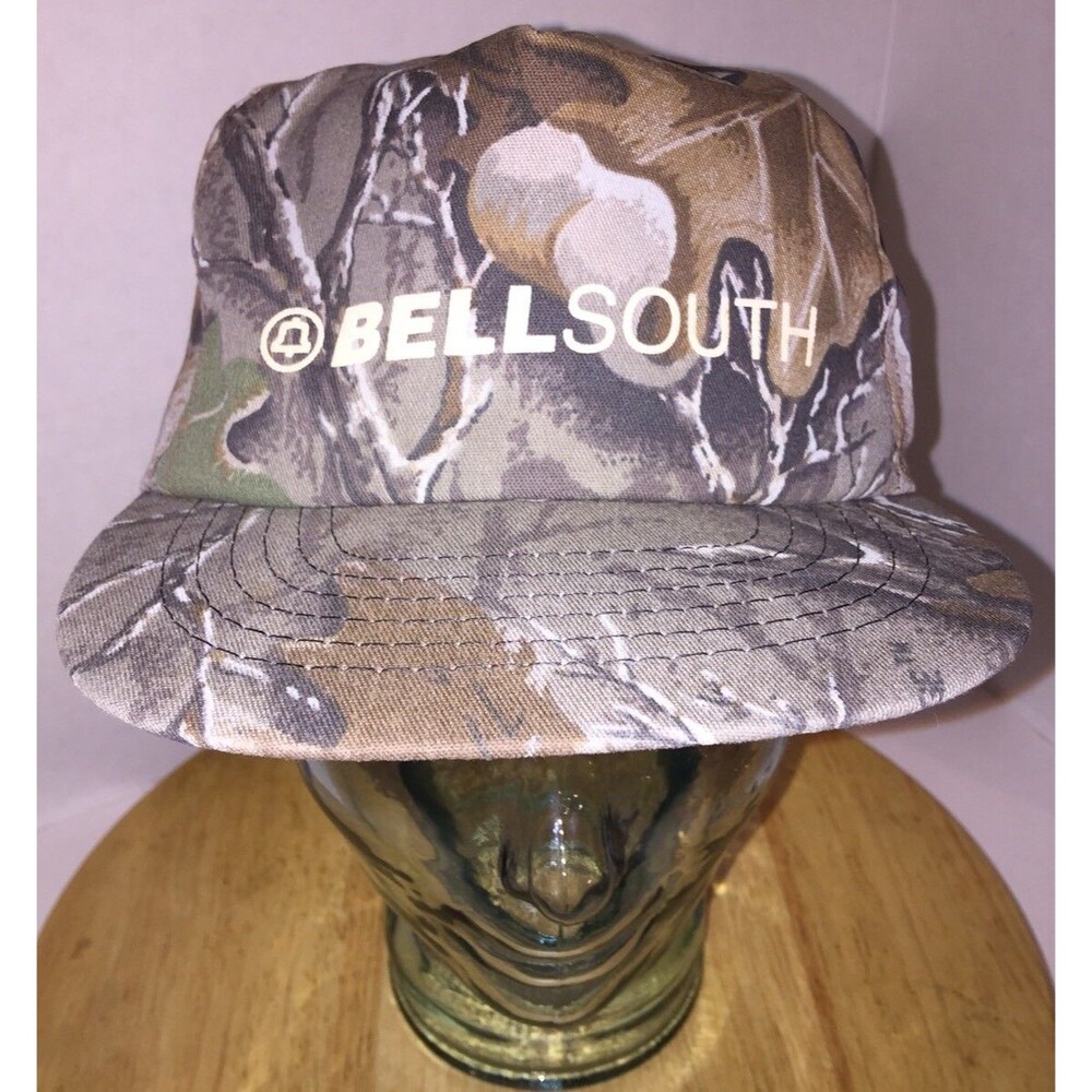 VTG BELLSOUTH 90s Camo Hunting Hat Cap Snapback Call Before Dig Joe Henry USA